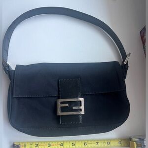 Fendi black cloth vintage handbag with number